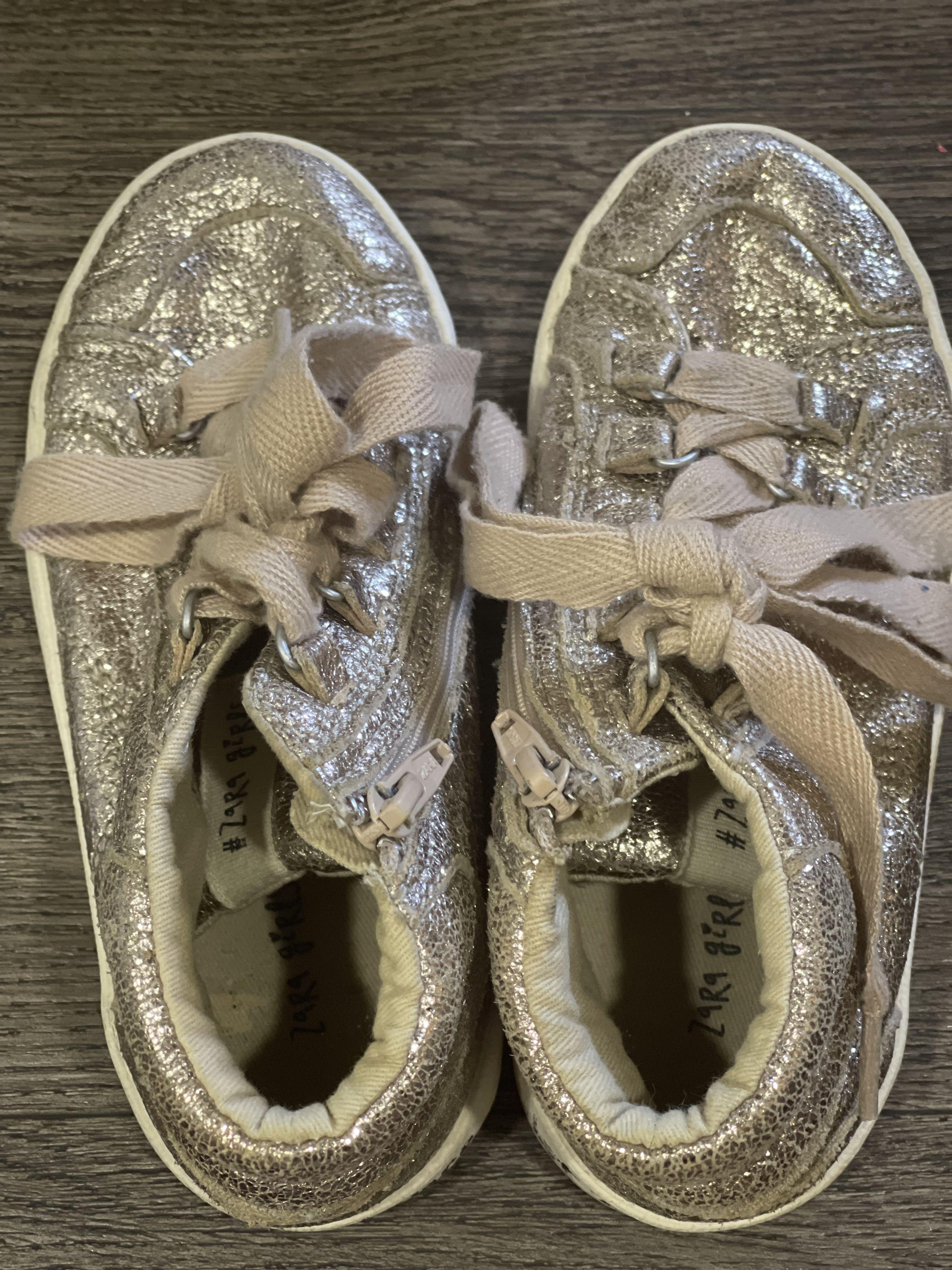 Zara Girls Gold High Top Sneakers