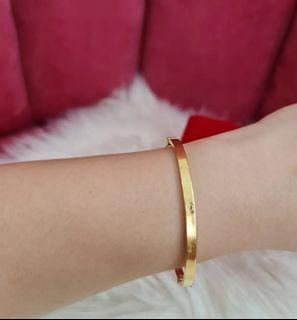 18k cartier inspired gold bracelet