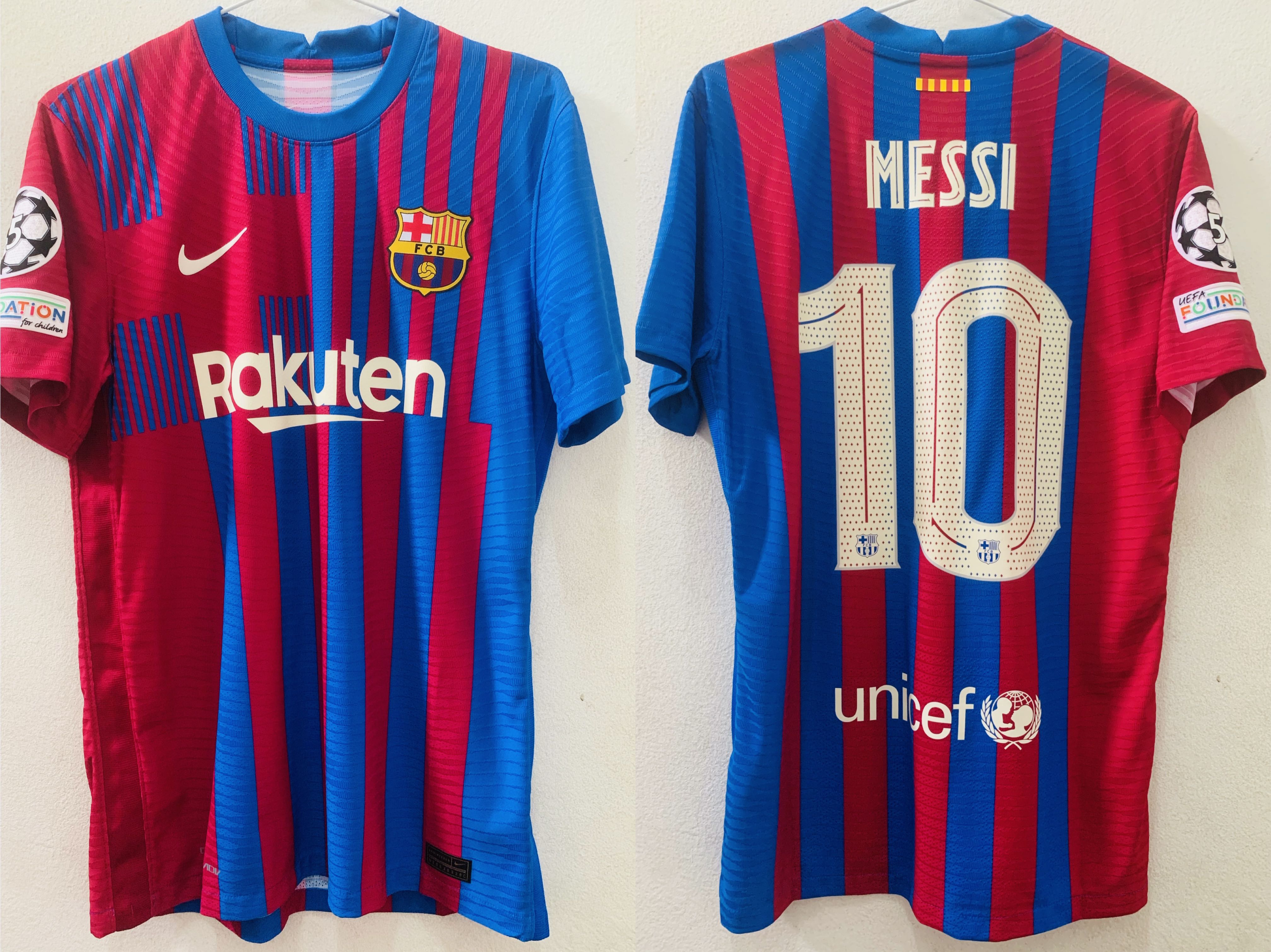 21/22 Barcelona UCL Home Authentic Kit Messi 10 , Men's Fashion