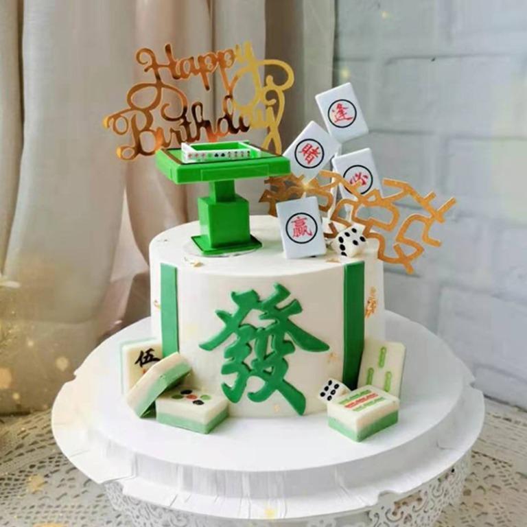 5 types of 2D / 3D Mahjong cake toppers, Furniture & Home Living