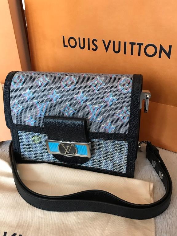 Louis Vuitton Mini Dauphine Damier Monogram LV Pop Blue in Calf