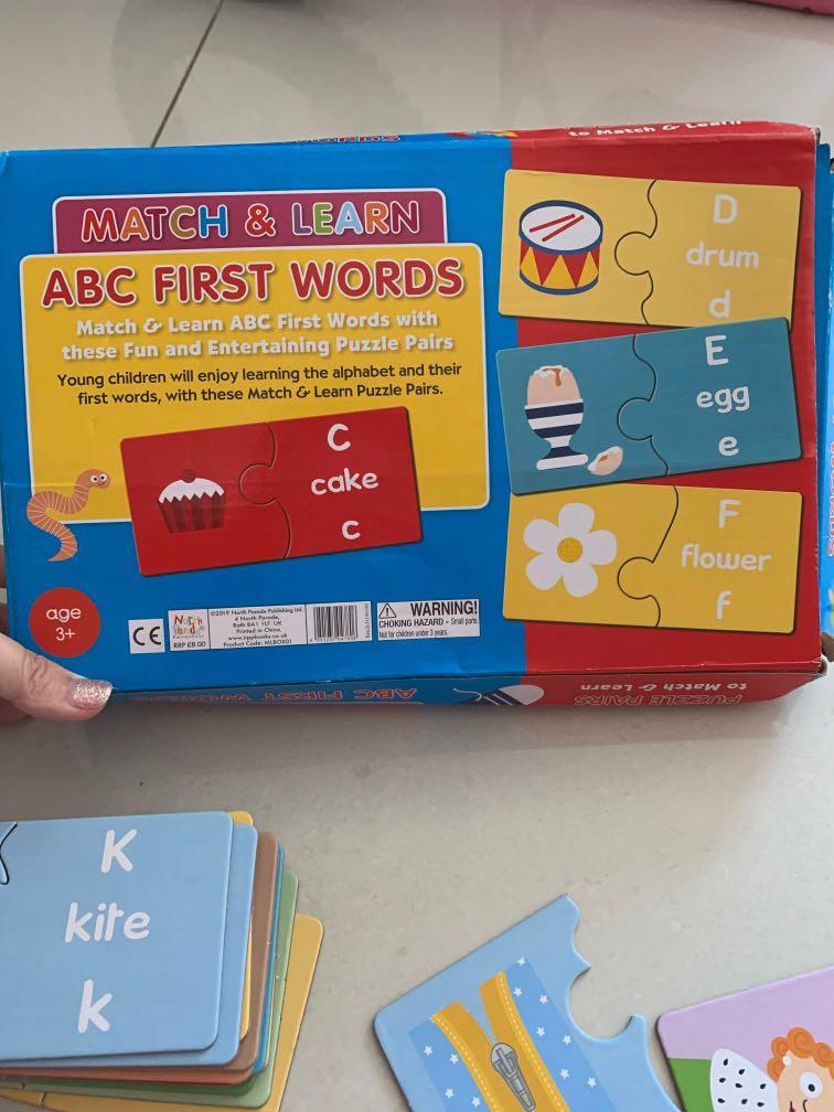 ABC first words puzzle pair match and learn, Hobbies & Toys 