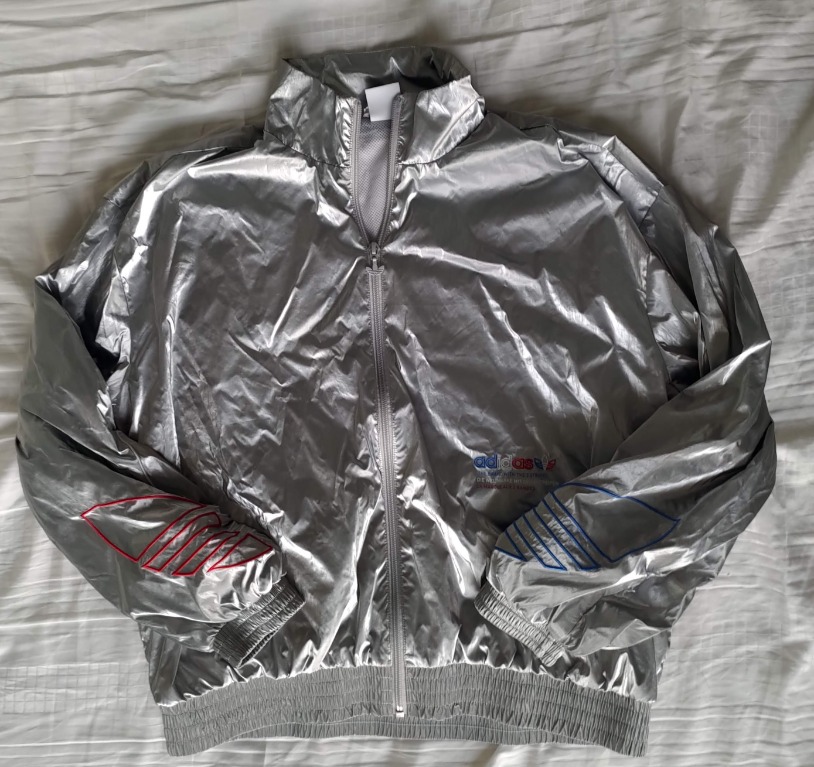 Adidas metallic track jacket hotsell