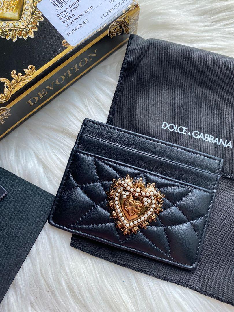 Authentic Dolce & Gabbana D&G Devotion Heart Black Leather Card Holder  Case, Luxury, Bags & Wallets on Carousell