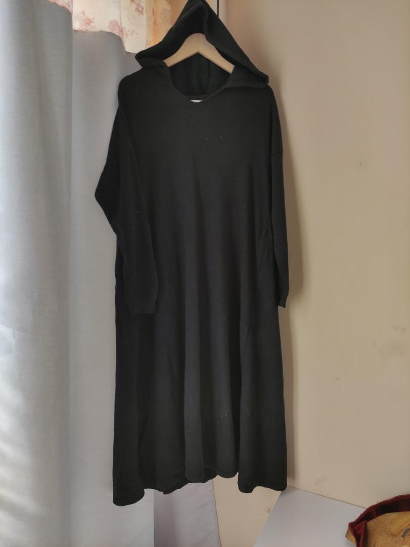 black hoodie dress