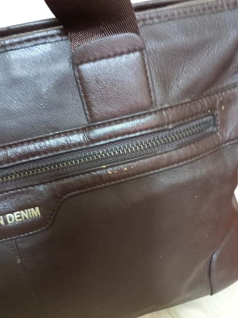 BISON LEATHER LAPTOP BAG, Men's Fashion, Bags, Briefcases on Carousell