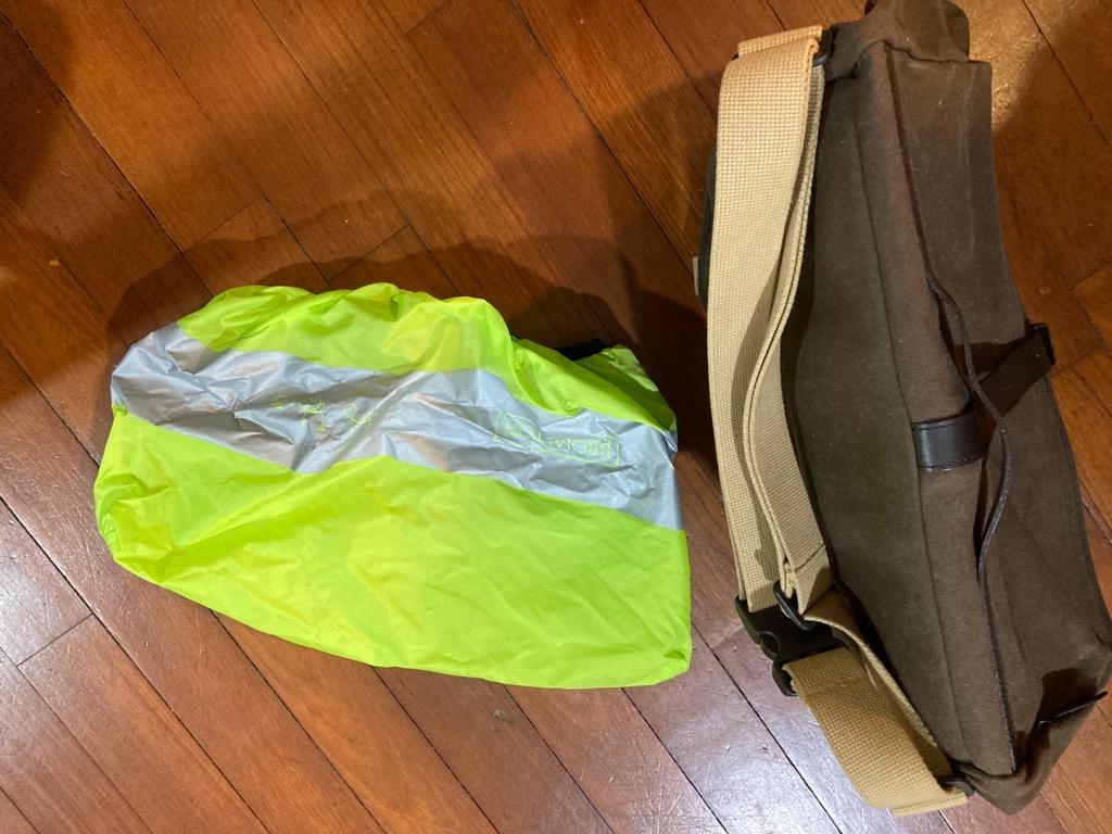 Brompton Roll Top Bag + Frame + Rain cover (Waxed Canvas), Sports Equipment, Bicycles & Parts