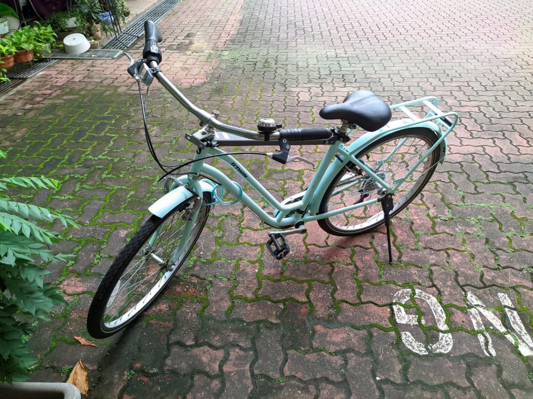 Elops 120 city bike acid green deals