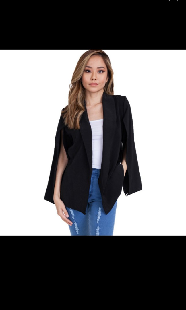 Cape with cheap slits blazer
