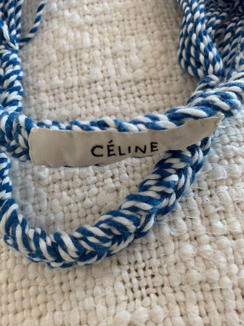 Celine cotton net bag blue white