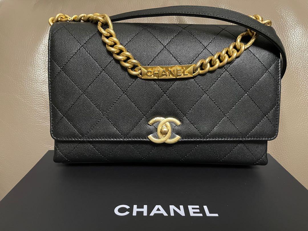 Chanel 2021 F/W seasonal 魚子醬皮flap bag 26cm, 名牌, 手袋及銀包