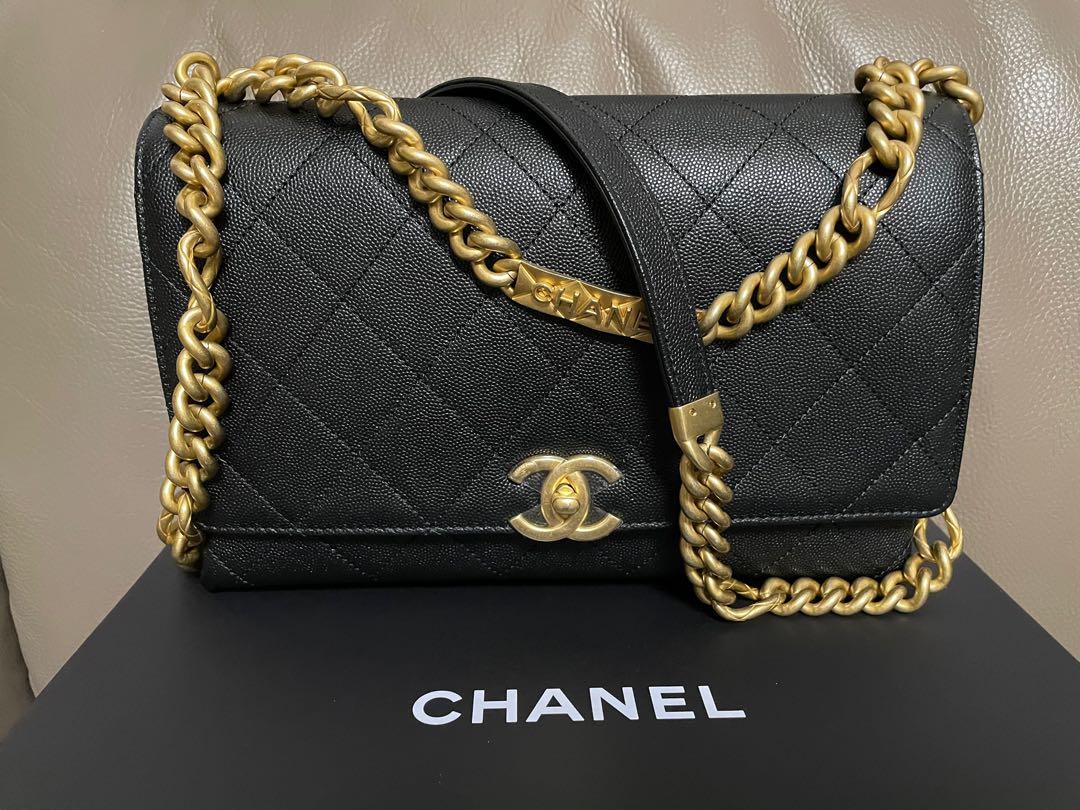 Chanel 2021 F/W seasonal 魚子醬皮flap bag 26cm, 名牌, 手袋及銀包