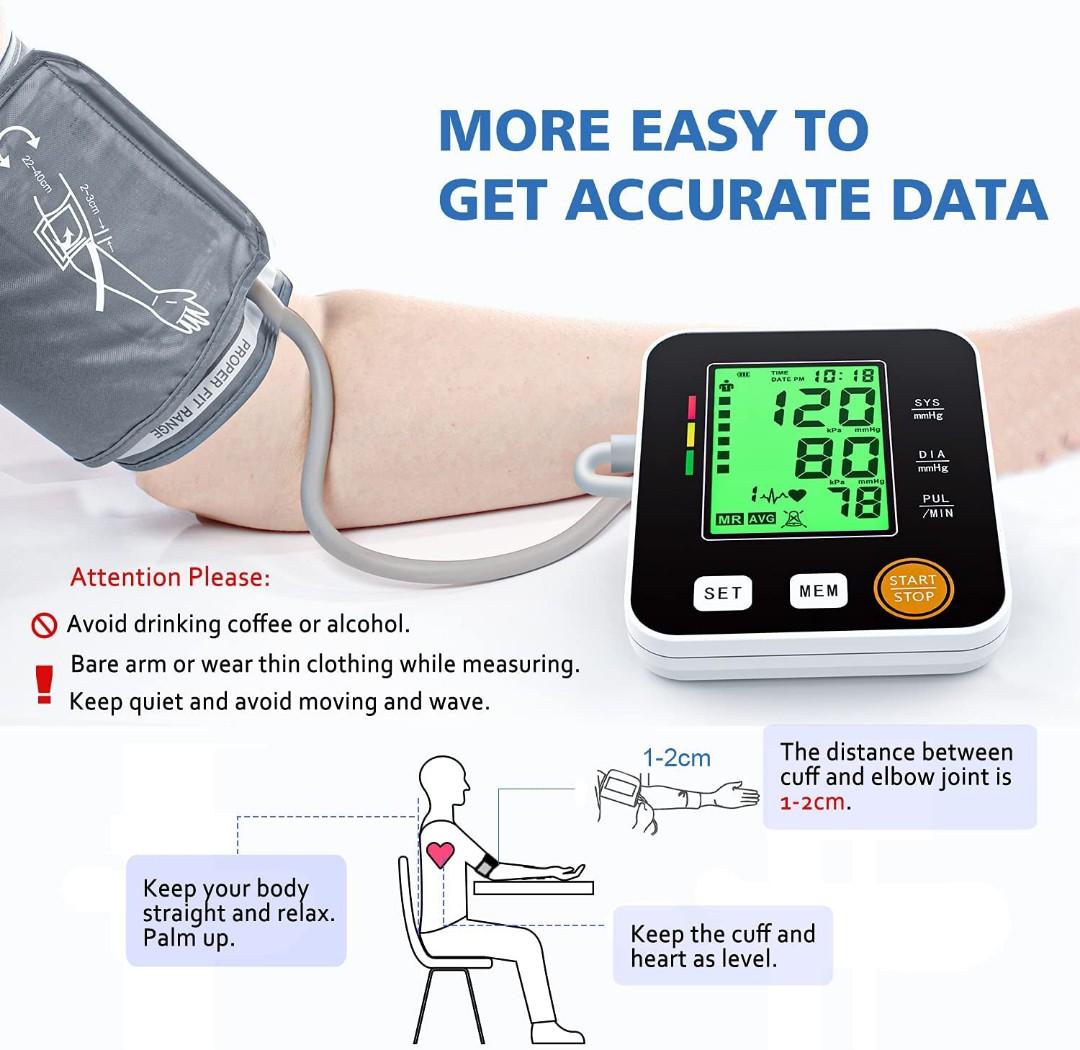 Blood Pressure Monitor for Home Use with Large LCD Display,Annsky Digital Upper  Arm Automatic Measure Blood Pressure and Heart Rate Pulse,2 Sets of User  Memories Black