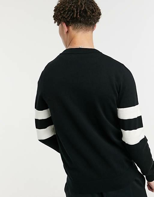 Fred perry black hotsell crew neck jumper