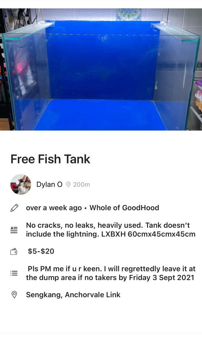 Free Fish Tank, Pet Supplies, Homes & Other Pet Accessories on Carousell