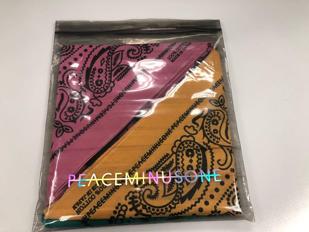 【Peaceminusone】 Vintage Bandana Set #1 Pink Green Yellow Peaceminusone Vintage Bandana Set #1 Pink Green Yellow 100