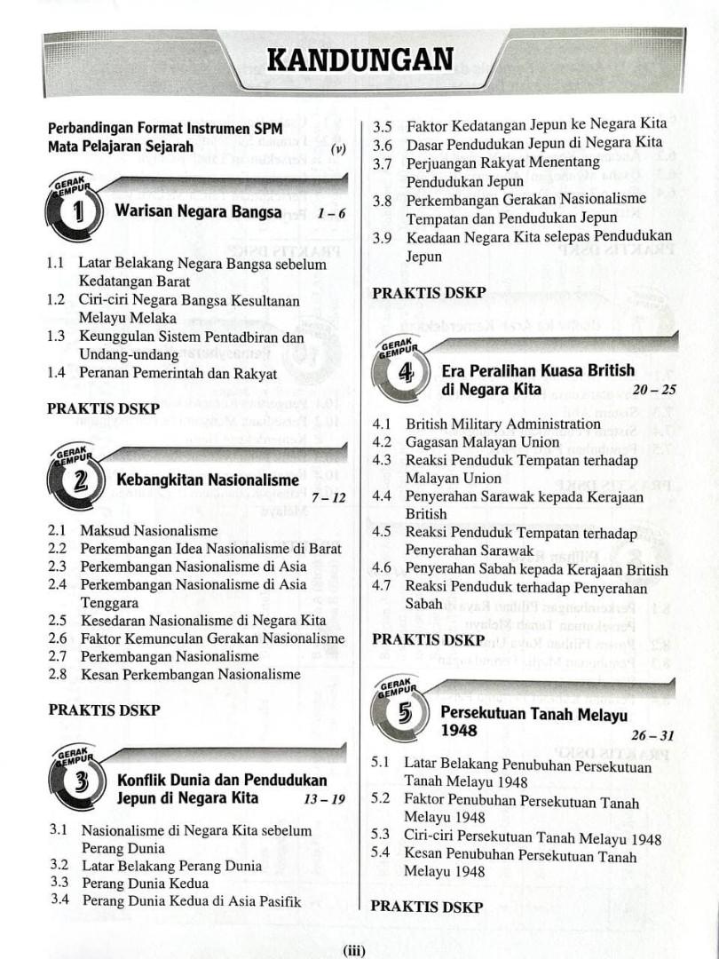 GERAK GEMPUR PDPR SEJARAH SPM TINGKATAN 4, Hobbies & Toys, Books