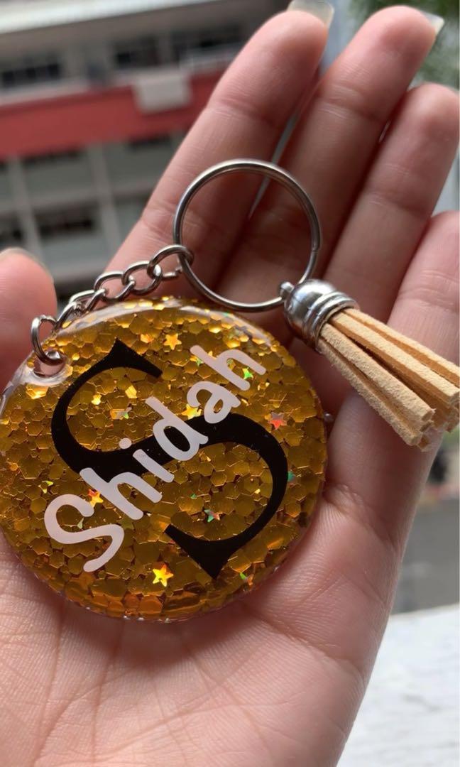 Glitter acrylic keychain outlet