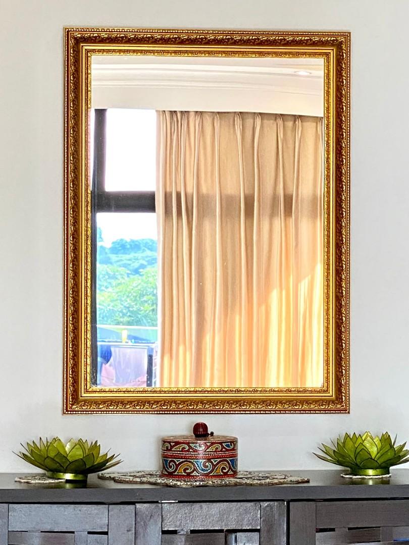 Gold Rimmed Wall Mirror, Furniture & Home Living, Home Decor, Mirrors ...