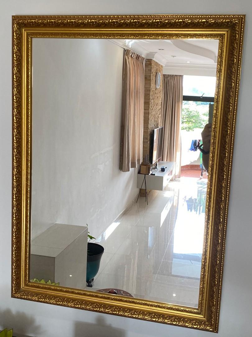 Gold Rimmed Wall Mirror, Furniture & Home Living, Home Decor, Mirrors ...