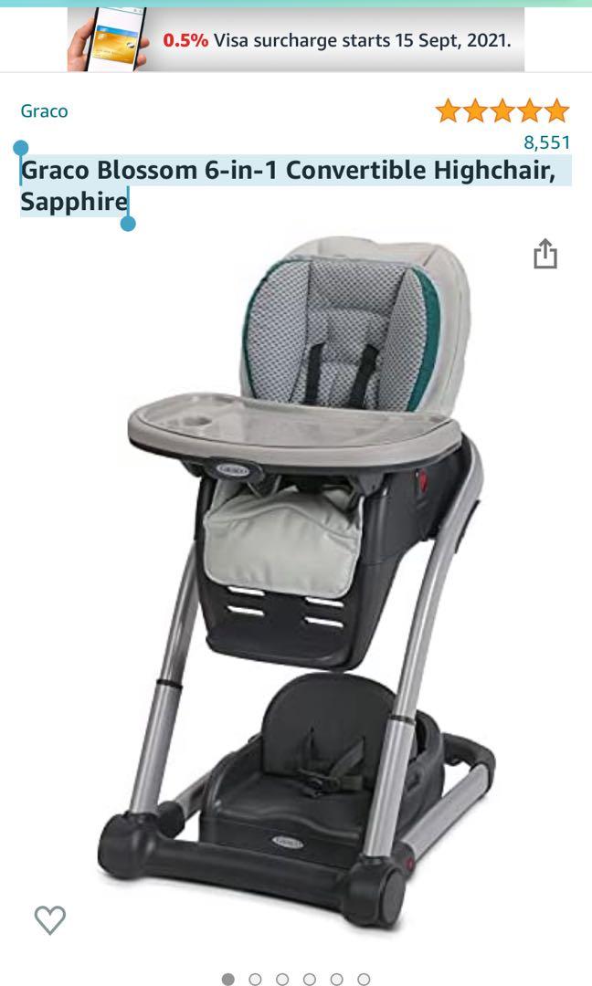 Graco blossom deals high chair sapphire