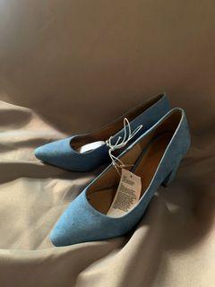 H&M powder blue blocked heel