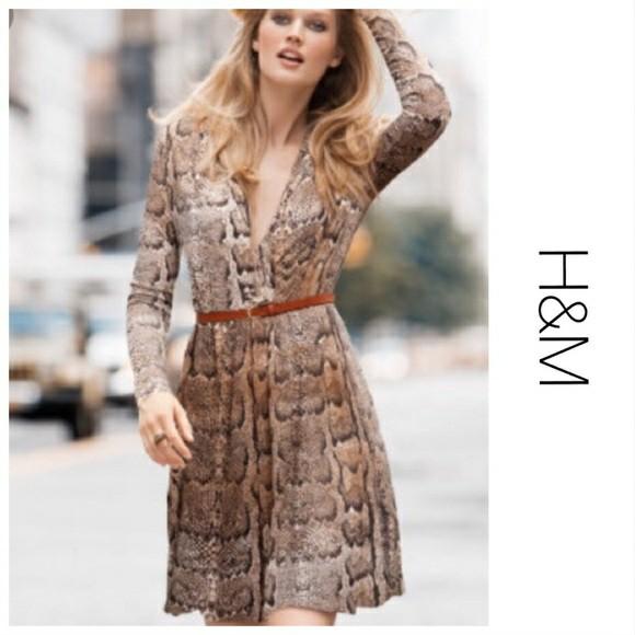 H\u0026M Snakeskin Dress, Fesyen Wanita 