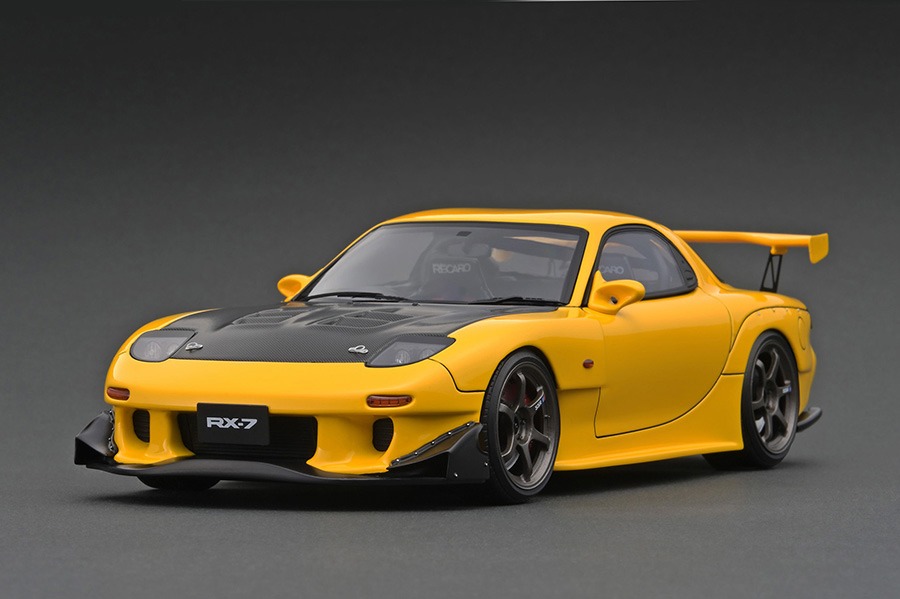 Ignition Model 1/18 MAZDA RX-7 FD3S Yellow IG2228 RE Amemiya Initial D ...