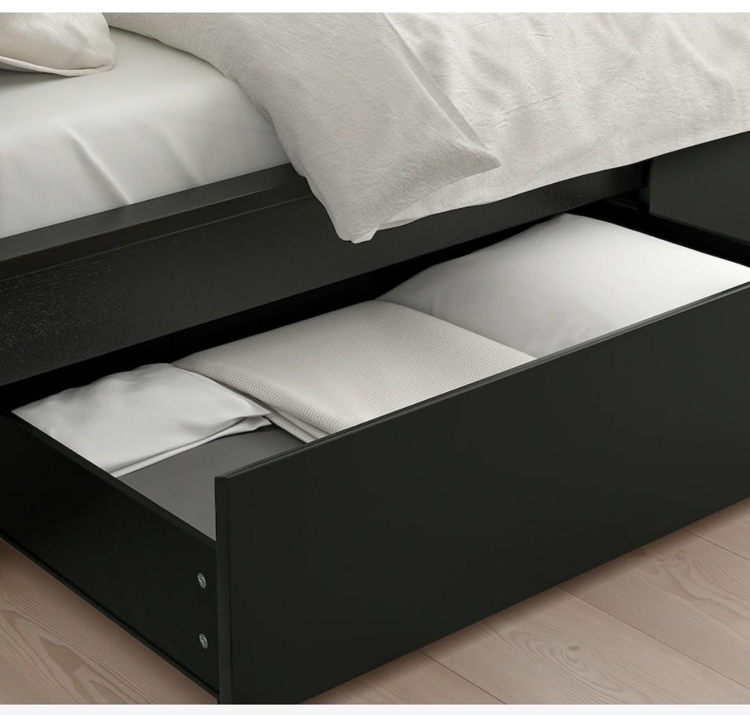 Ikea Malm Storage Bed, Furniture & Home Living, Furniture, Bed Frames