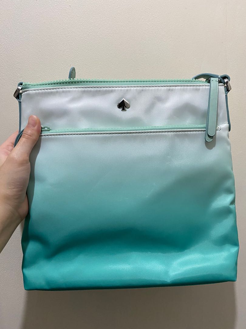 Kate Spade Jae degrade Flat Crossbody (Fiji Green), Women's Fashion ...