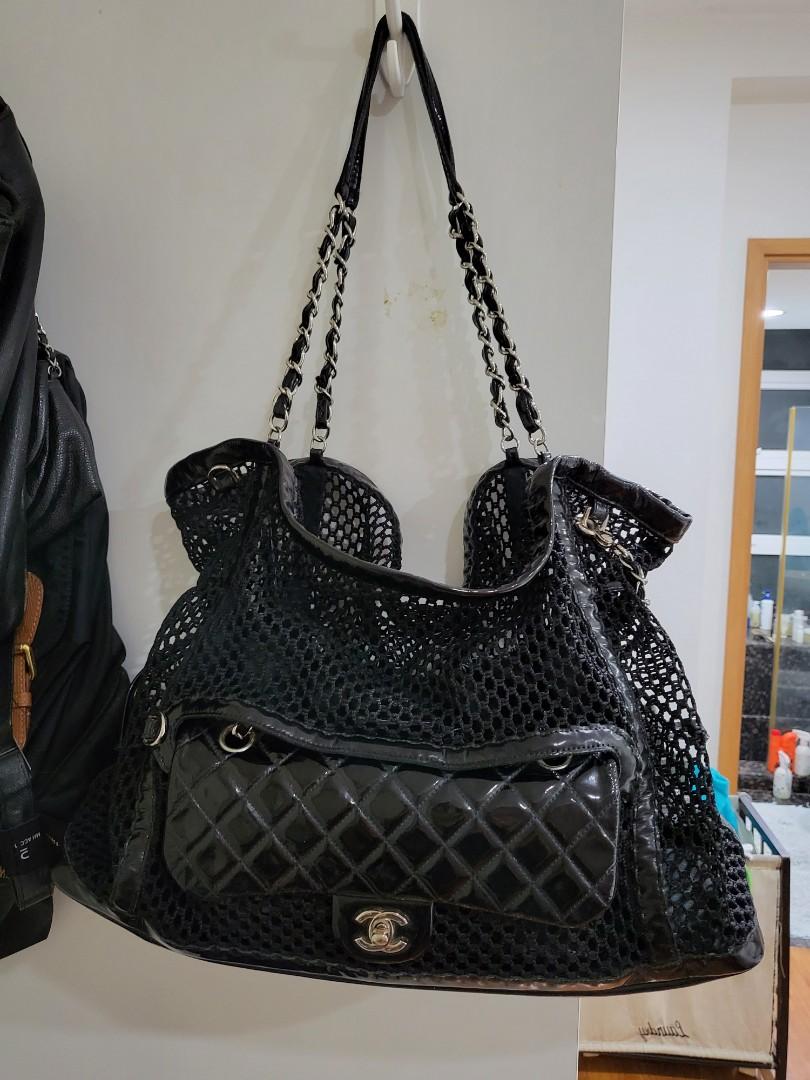 Chanel mesh sale tote beach bag