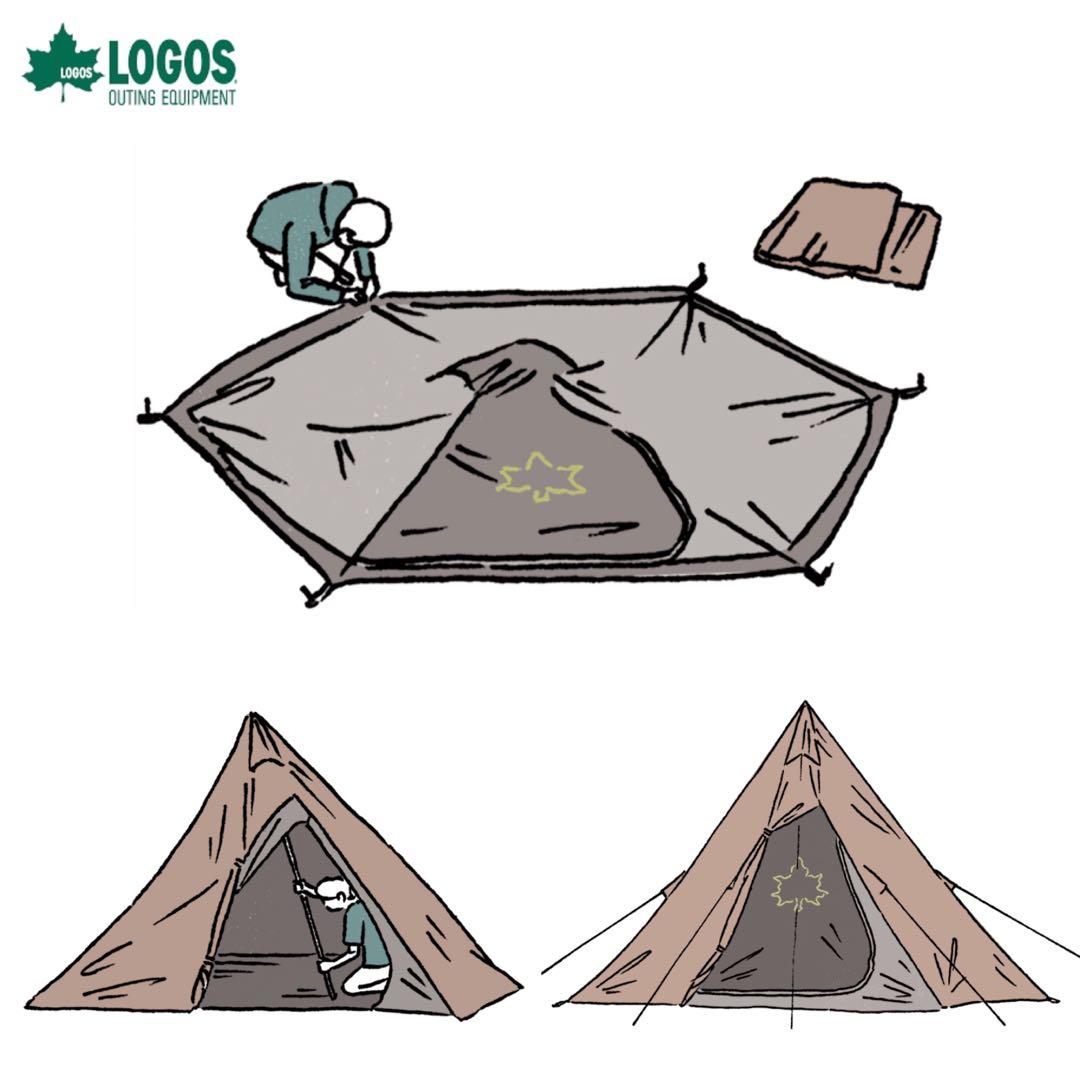 LOGOS Snoopy Tepee Tent 金字塔營86001083 , 運動產品, 行山及露營