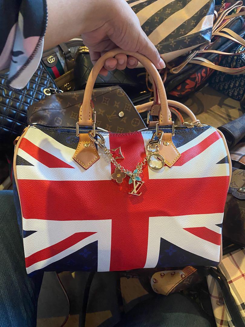 Louis Vuitton Speedy Bandouliere Monogram Union Jack 30 Blue/Red in Coated  Canvas with Gold-tone - US