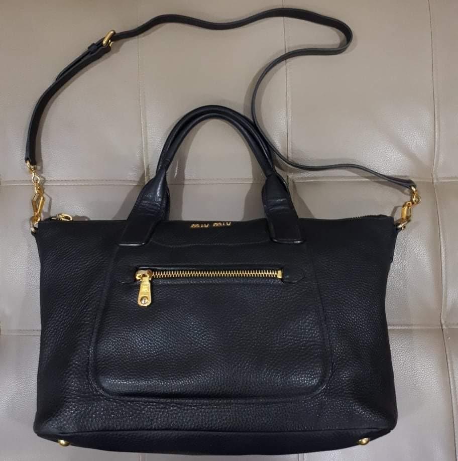 MIU MIU MATELASSE TWO WAY LEATHER BAG, Luxury, Bags & Wallets on Carousell