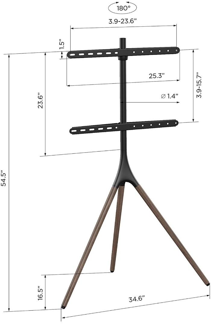 Modern TV Floor Stand, Universal TV Mount 180° Swivel Corner TV Mount