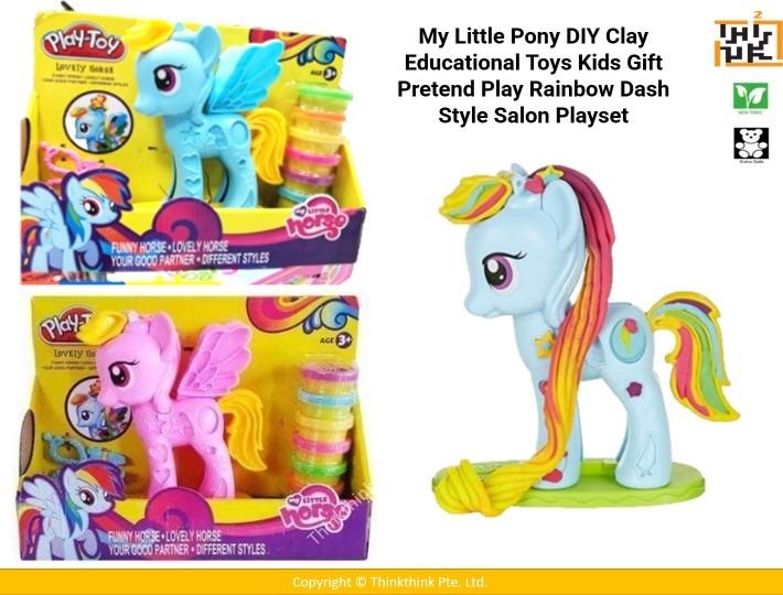 Play-Doh My Little Pony Rainbow Dash Style Salon Set with 6 Cans of Sparkle  Play-Doh 