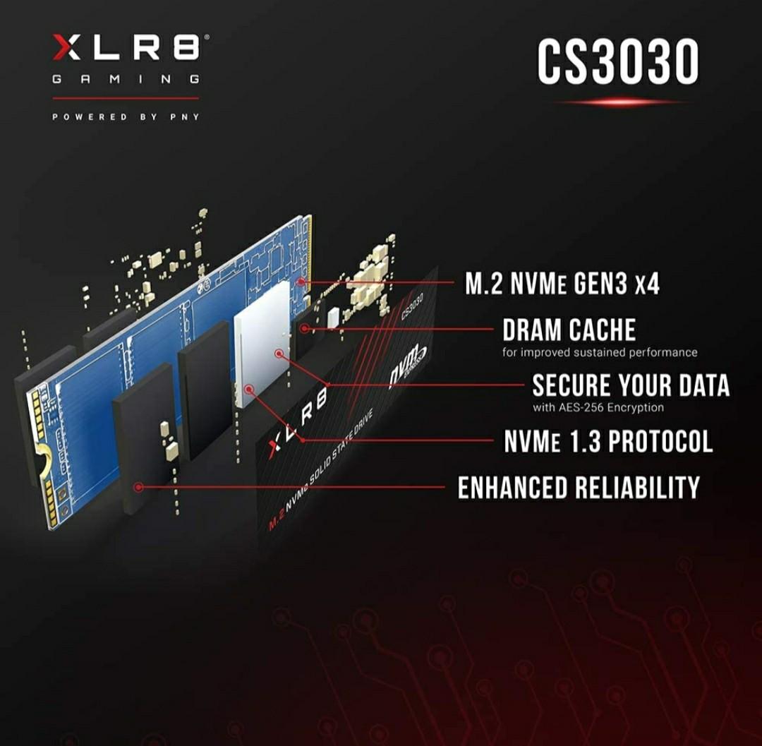 PNY XLR8 CS3030 2TB M.2 PCIe NVMe Gen3 x4 Internal Solid State