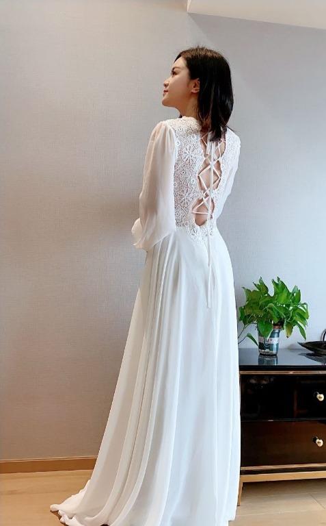 White boho formal dress outlet
