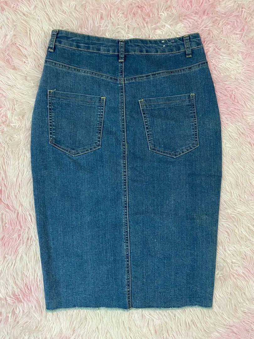 Denim pencil skirt cotton on shop