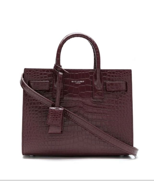 AUTHENTIC YSL SAC DE JOUR BABY CROCODILE EMBOSSED TWO WAY BAG, Luxury, Bags  & Wallets on Carousell