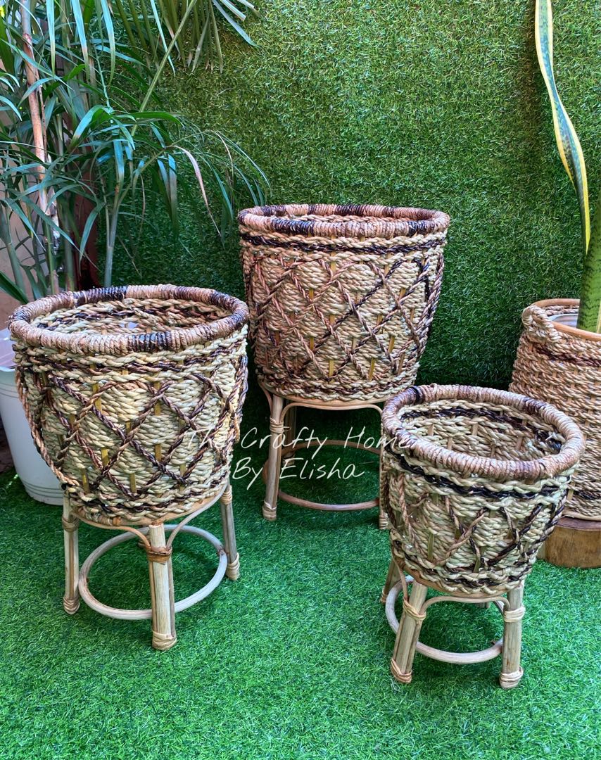 RATTAN PLANT STAND, Furniture & Home Living, Gardening, Pots & Planters