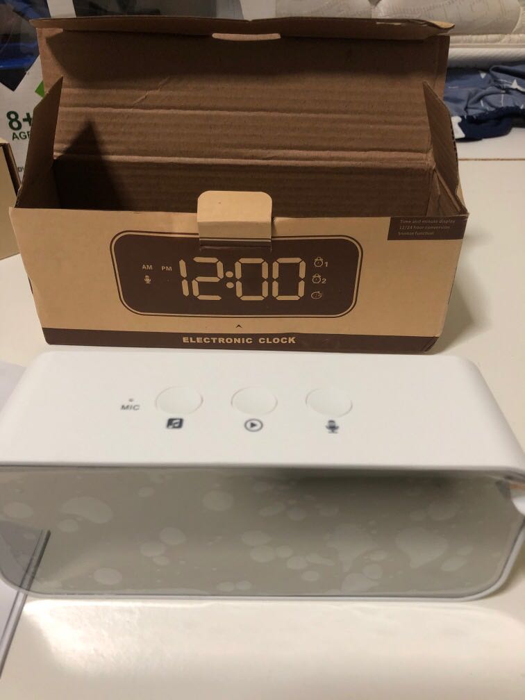 Rechargeable LED Digital Clock, Furniture & Home Living, Home Decor ...