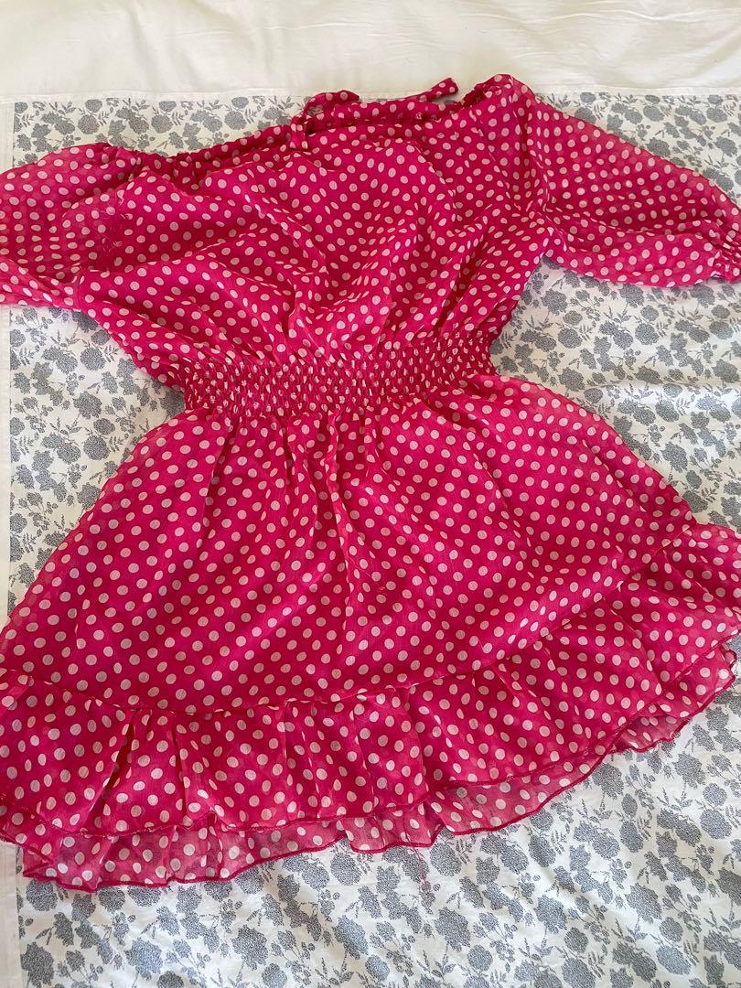 Red and shop white polka dress