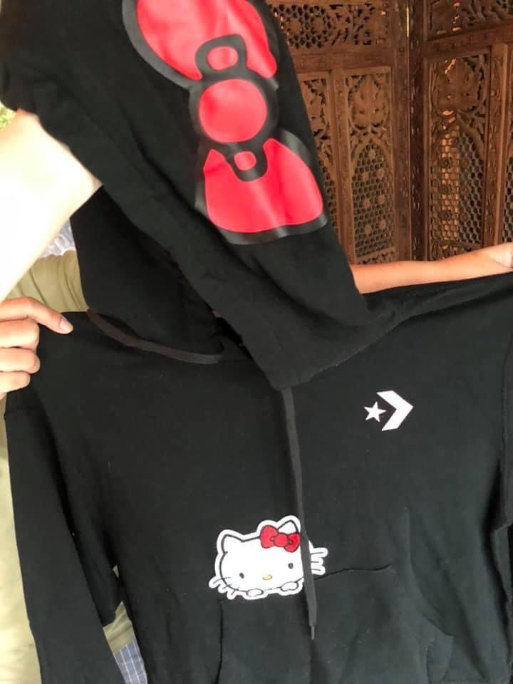 Sanrio Hello Kitty Converse hoodie Women s Fashion Coats Jackets and Outerwear on Carousell