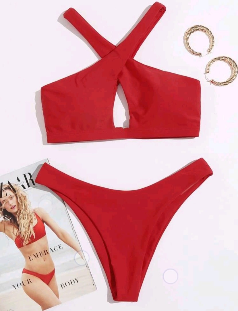 Shein red bikini, Women's Fashion, Swimwear, Bikinis & Swimsuits on Carousell