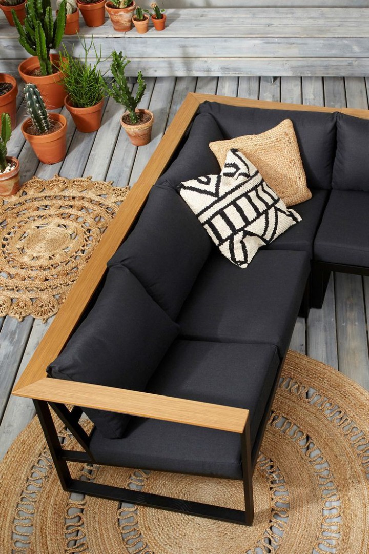 Metal and wood sofa deals