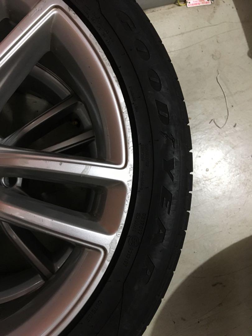 Tesla model S 19 inch Rims 特斯拉 前期 19吋 原裝鈴連 GoodYear 胎, 汽車配件, 車軚 - Carousell