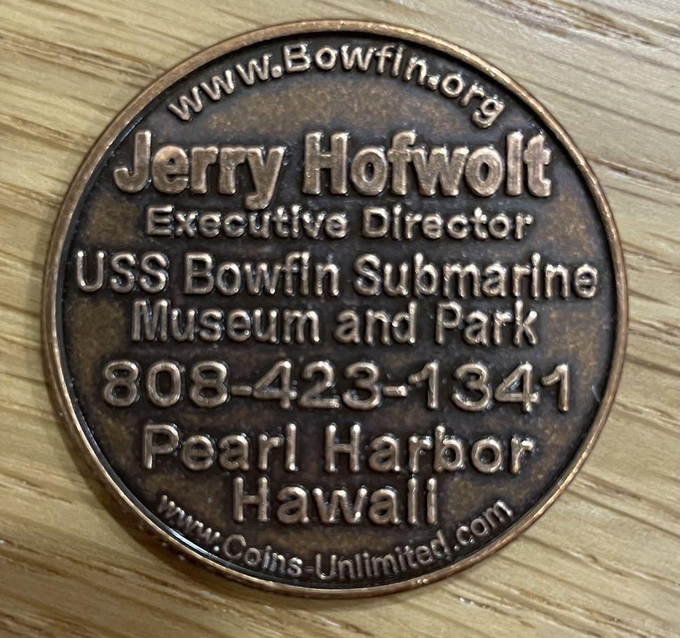 USS Bowfin (SS-287) 在火奴魯魯（珍珠港）美國海軍潛艇博物館紀念幣一個, 興趣及遊戲, 收藏品及紀念品, 錢幣- Carousell
