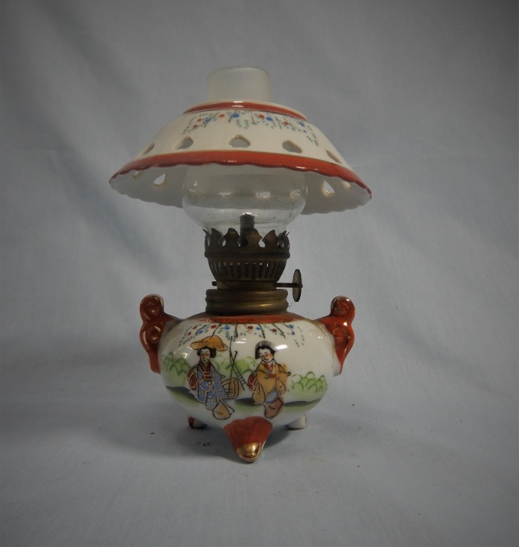 Vintage Japanese oil lamp made in Japan circa mid 20th Century used