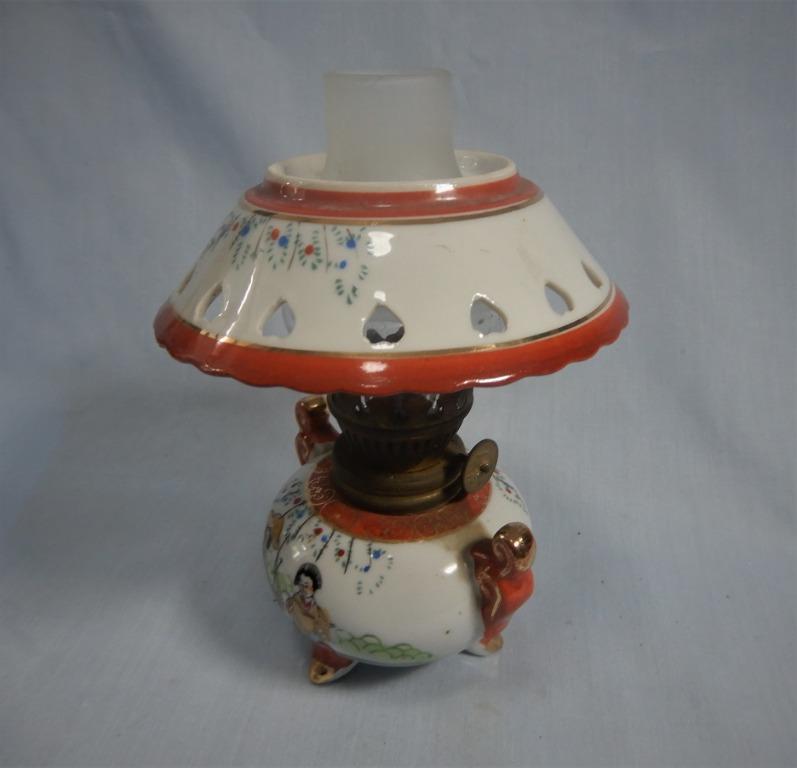 Vintage Japanese oil lamp made in Japan circa mid 20th Century used
